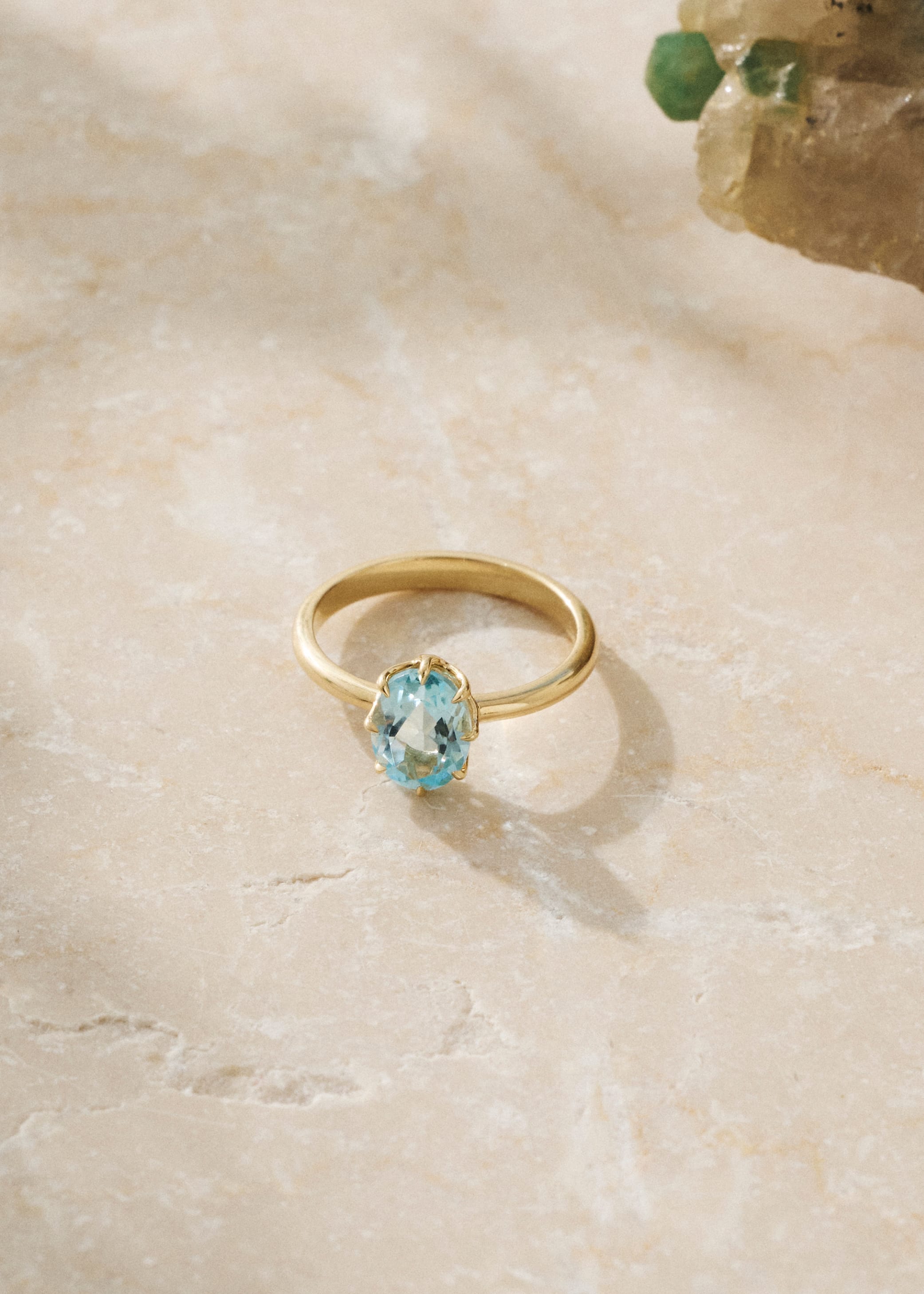 Carré Stella ring med blå topas - 10 karat