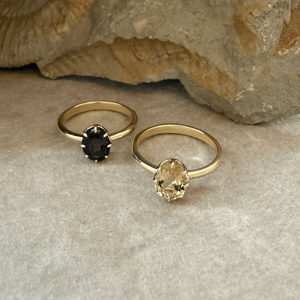 Carré Ringe Stella ring med Champagne Quartz - 10 K