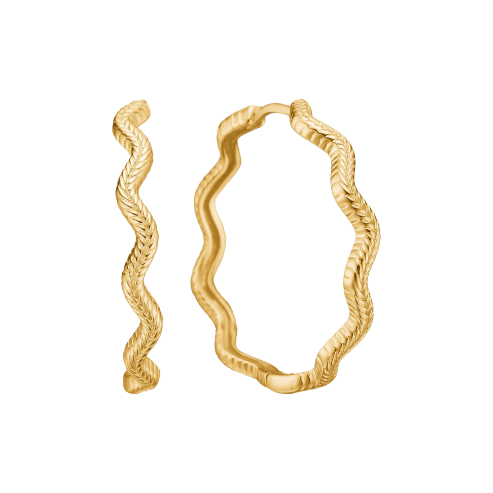 Carré Øreringe Wave hoop 3 cm - forgyldt FH 4525 3cm