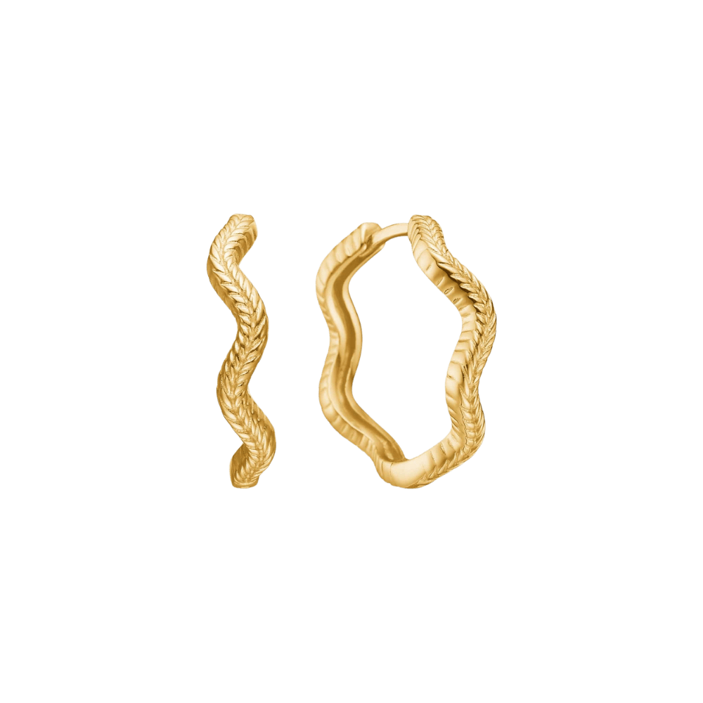 Carré Øreringe Wave hoops 2 cm - forgyldt FH 4525 2cm