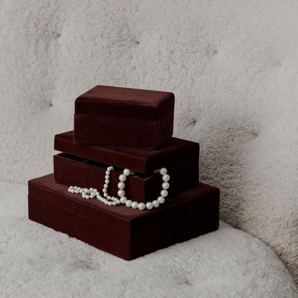 DAY ET Smykkeskrin Day velour smykkeskrin medium - winetasing 3255490922