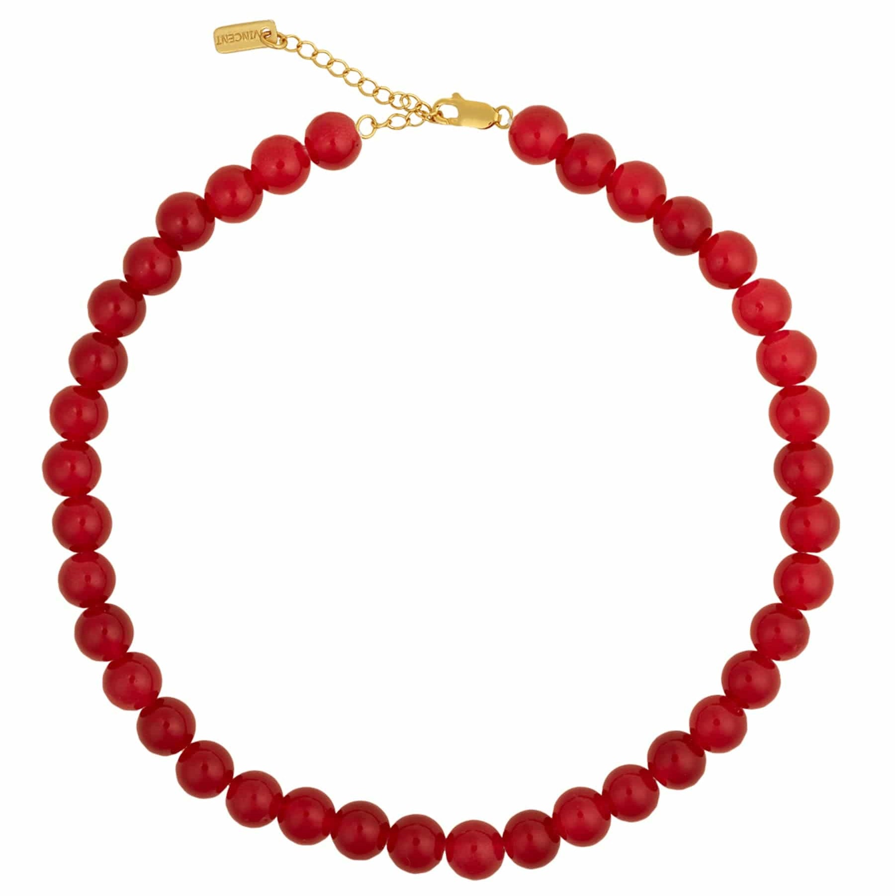 House of Vincent Halskæder Candy coral perlehalskæde berry - forgyldt VJ233-UNG-R-M