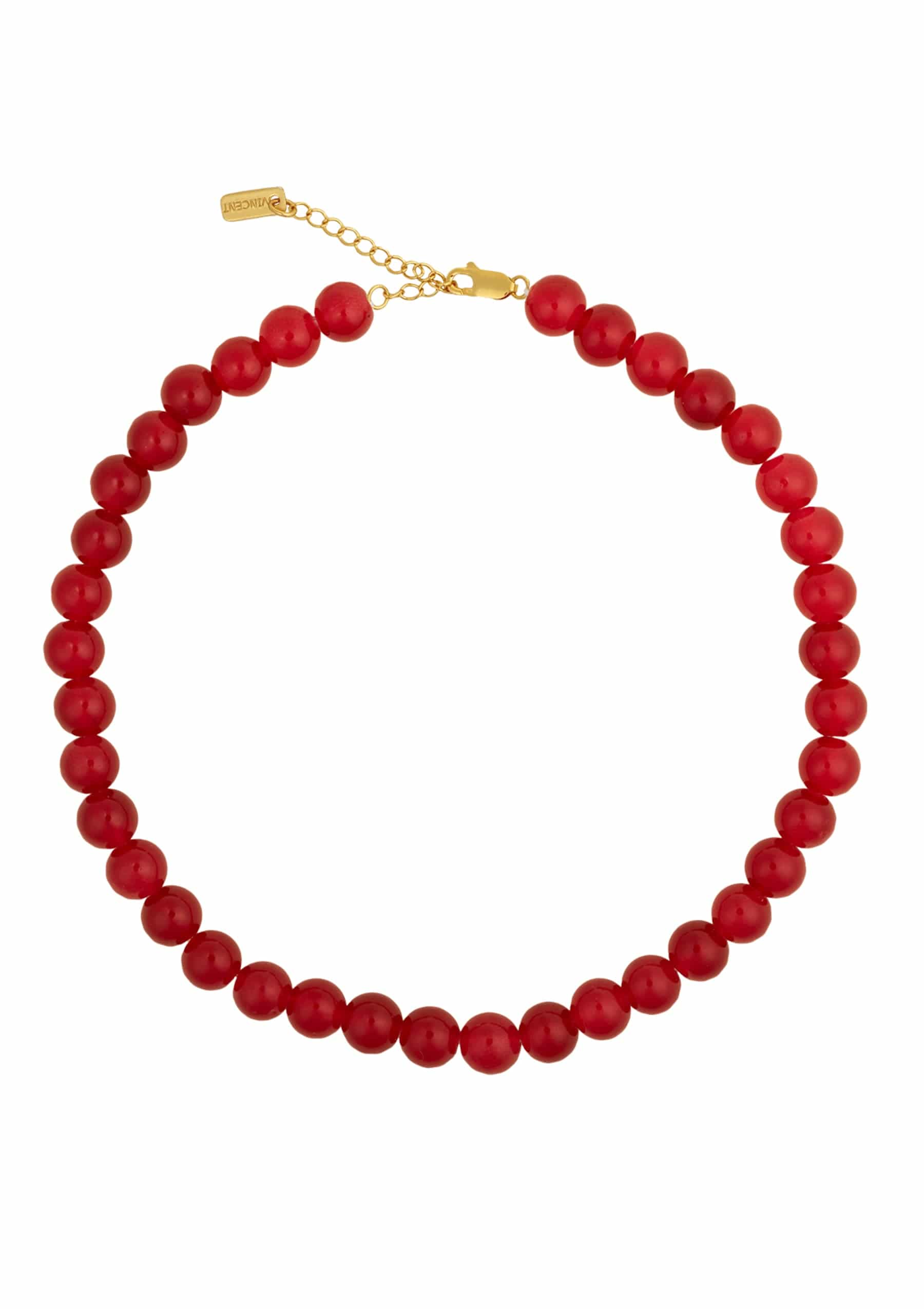 House of Vincent Halskæder Candy coral perlehalskæde berry - forgyldt VJ233-UNG-R-M