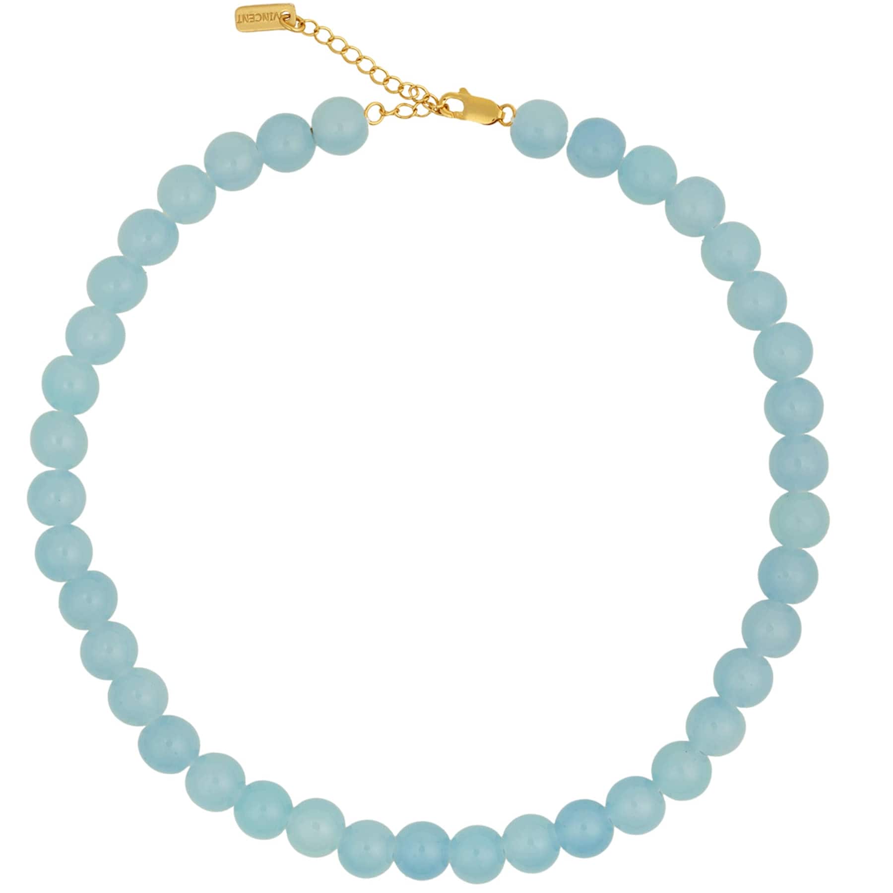 House of Vincent Halskæder Candy coral perlehalskæde lagoon - forgyldt VJ233-UNG-B-M
