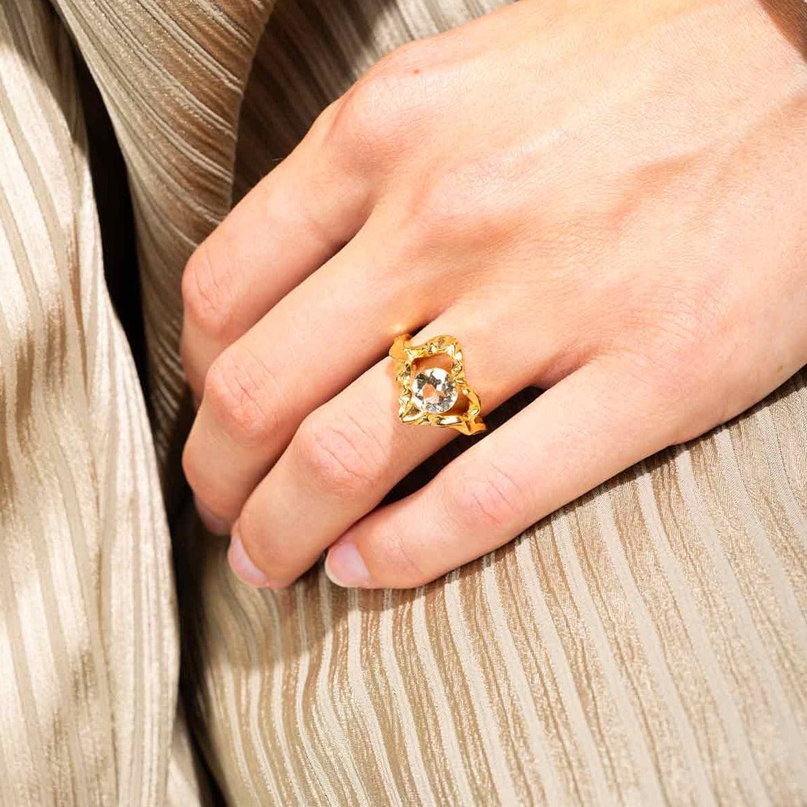 House of Vincent Ringe PHANTOM RING GREEN AMETHYST forgyldt