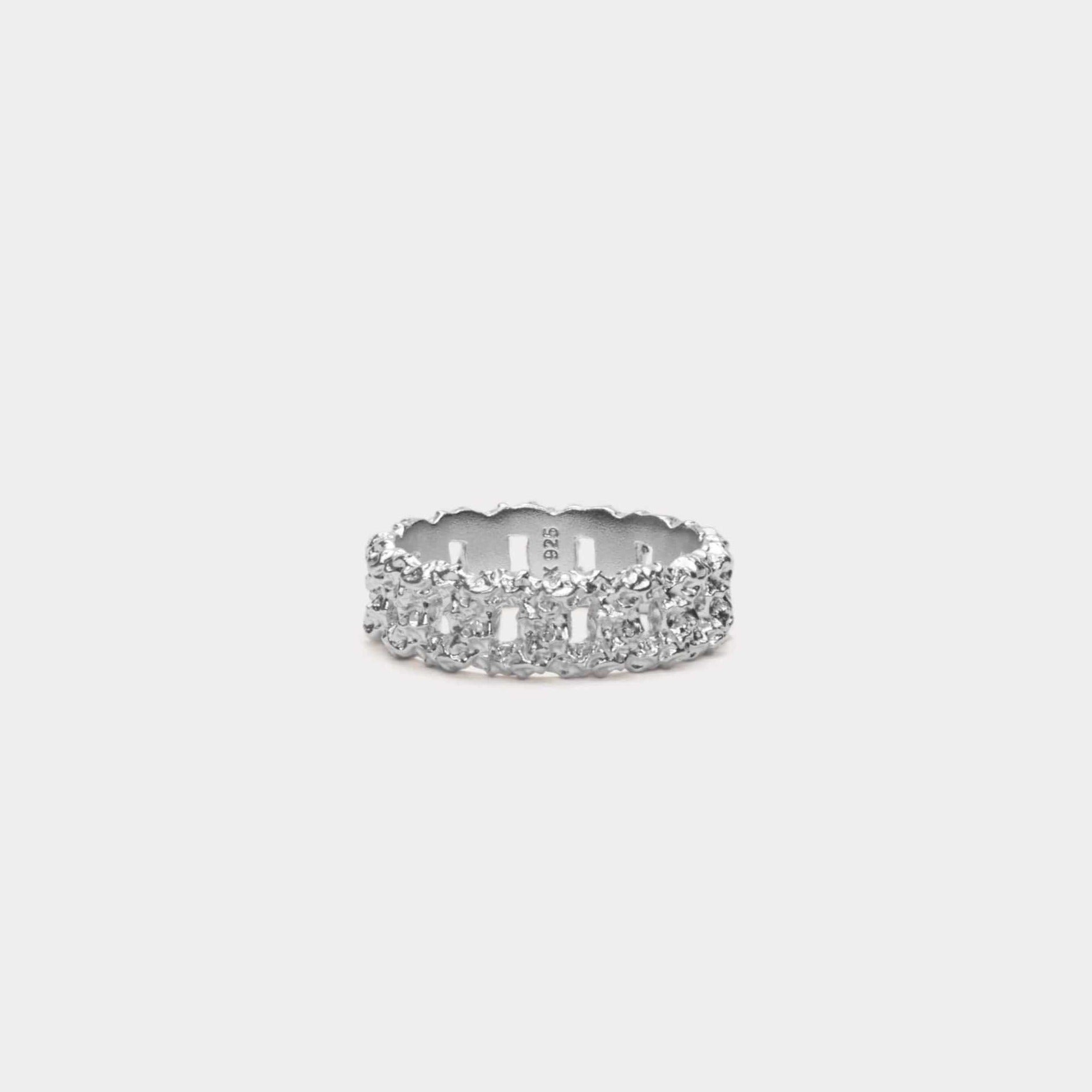 IX Studios Ringe IX crunchy curb ring, sølv