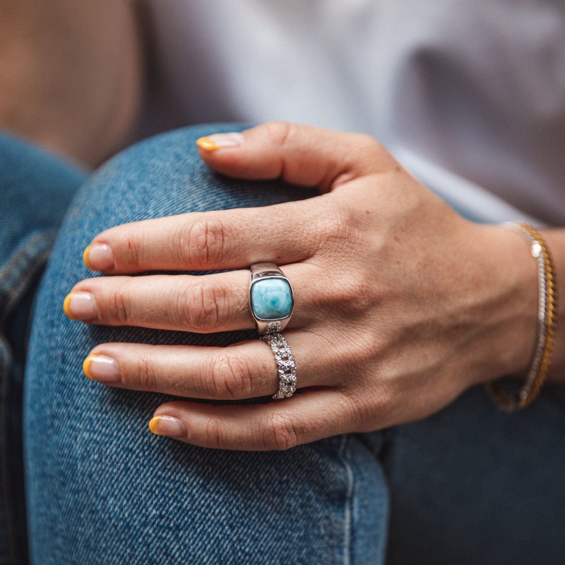 IX Studios Ringe IX crunchy curb ring, sølv