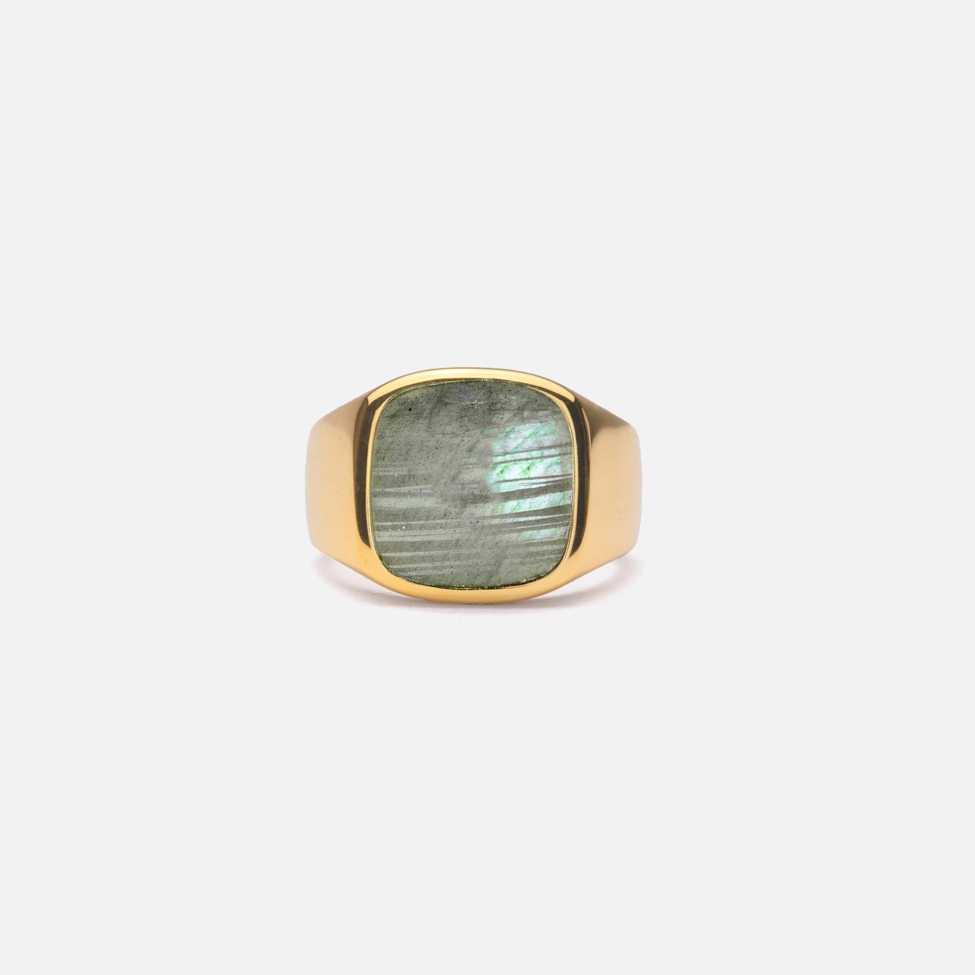 IX Studios Ringe IX Cushion Signet Ring Labradorite