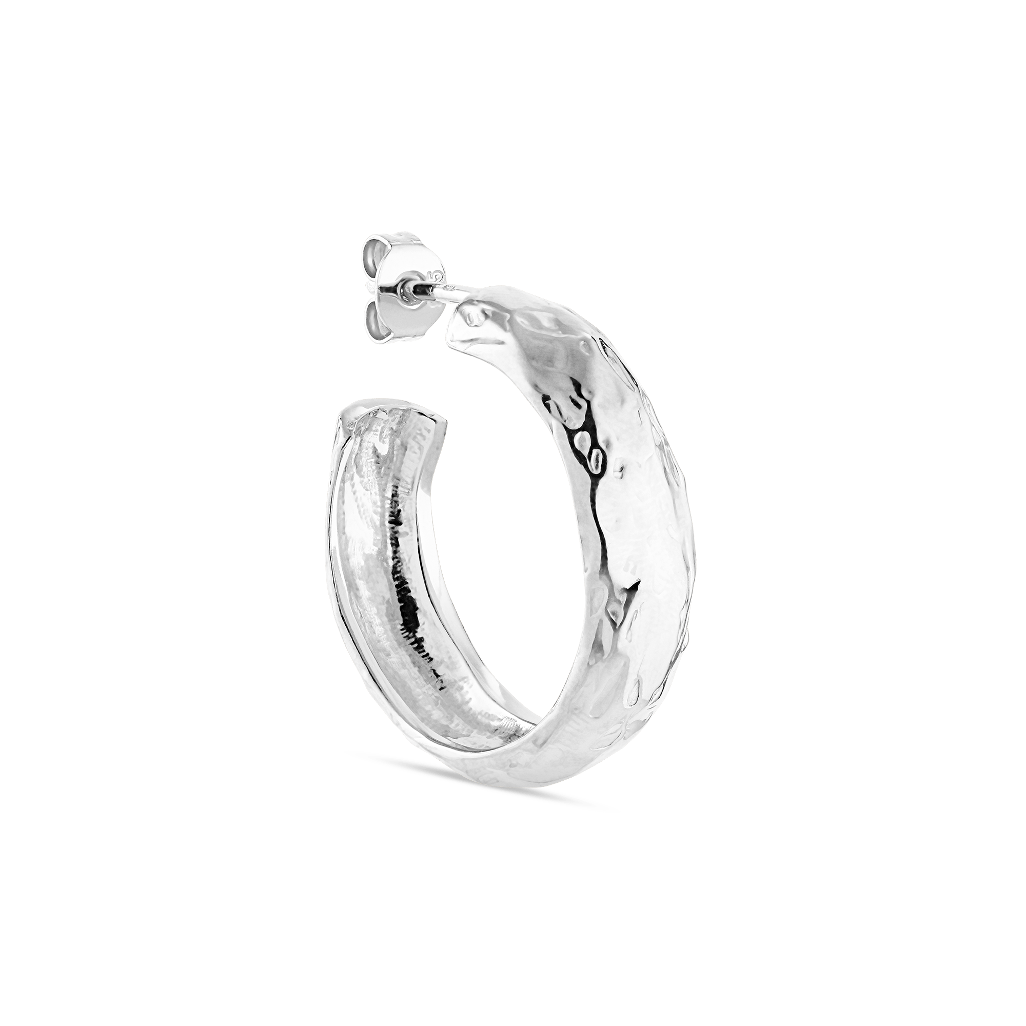Jane Kønig Øreringe Sølv Big bruised heart hoop bbhh-ss23-s