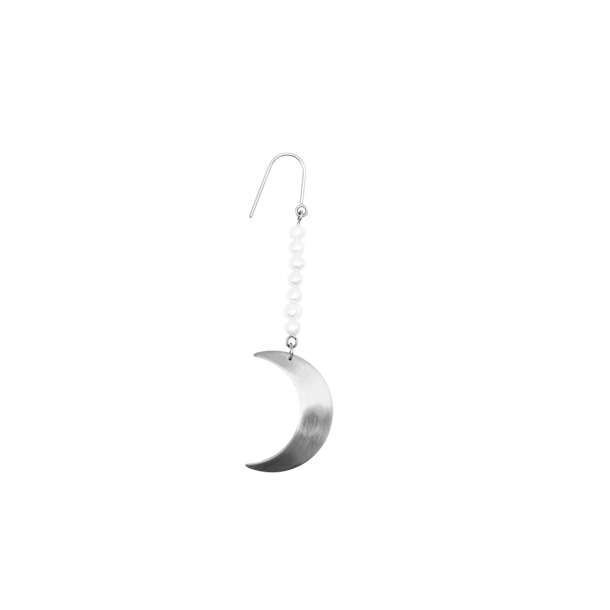 Jane Kønig Øreringe Half Moon 2.0 perle ørering - sølvbelagt stål