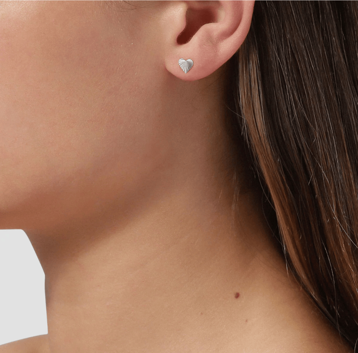 Jane Kønig Øreringe Reflection heart ørestik - sølv