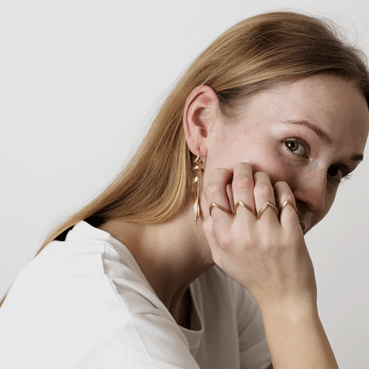 Jane Kønig Øreringe Ringlet Ørering - forgyldt