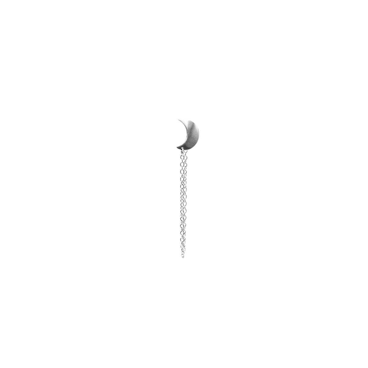 Jane Kønig Øreringe Single Half Moon 2.0 ørehænger - sølvbelagt stål