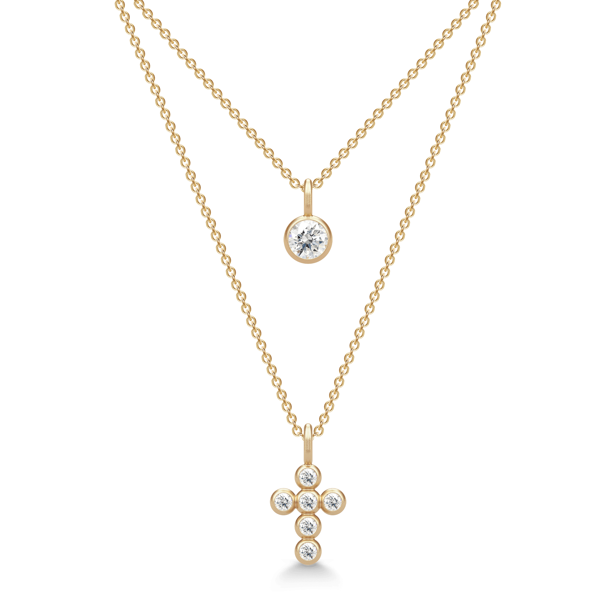 Julie Sandlau Halskæder Diamond Cross Vedhæng 14K YG14-PD370