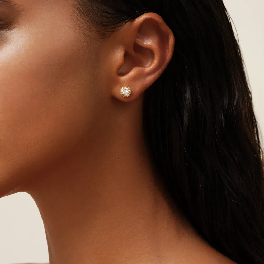 Julie Sandlau Øreringe Lulia Halo Earstuds 0,40 carat - 14 karat guld YG14-ST413