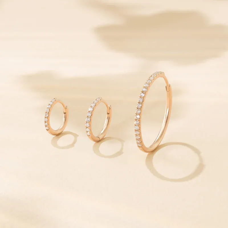 Julie Sandlau Øreringe Lulia Hoop Large 0,57 carat - 14 karat guld