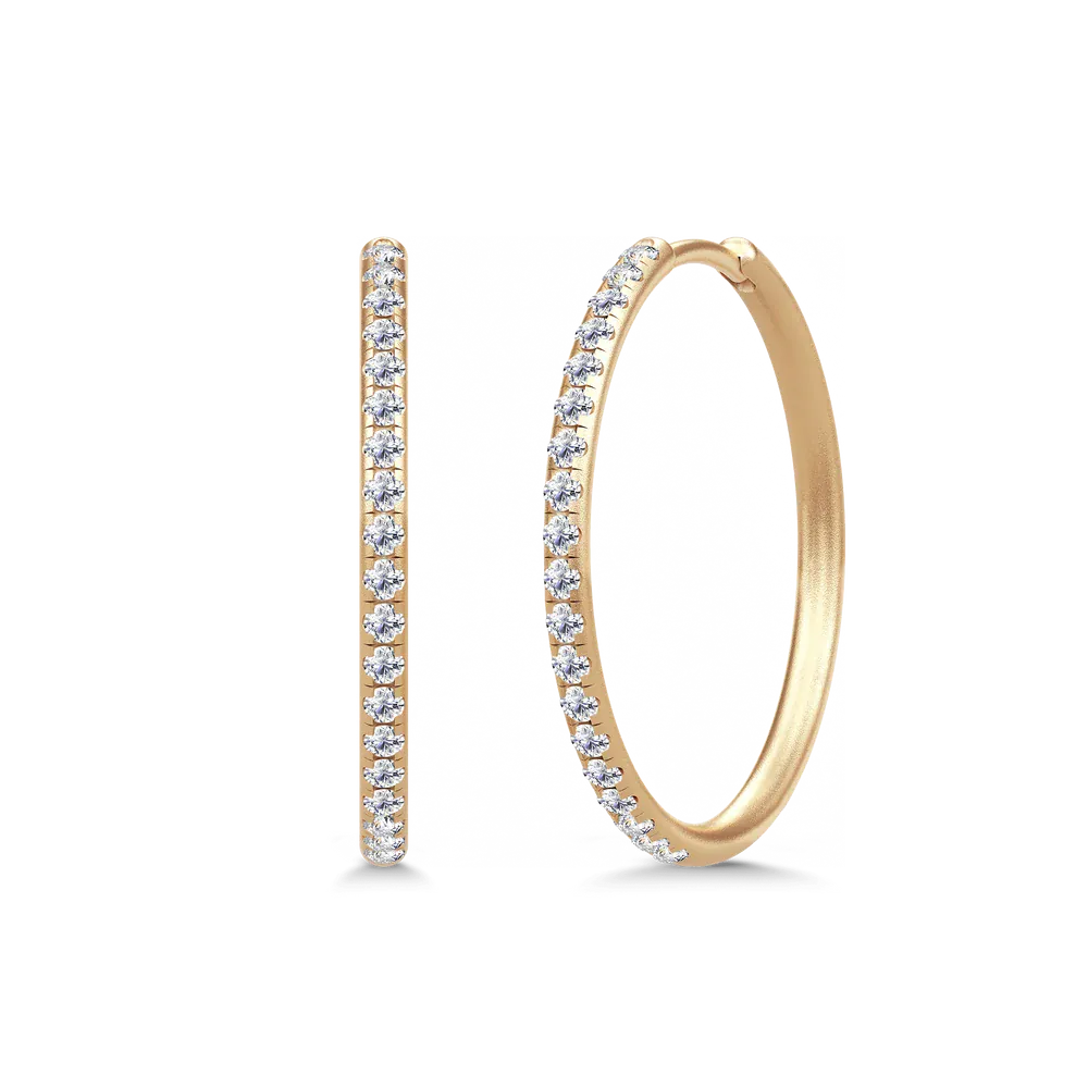 Julie Sandlau Øreringe Lulia Hoop Large 0,57 carat - 14 karat guld