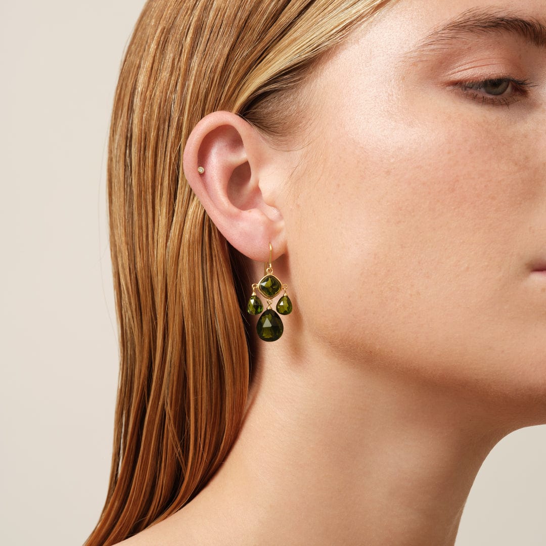 Julie Sandlau Øreringe Olivia øreringe olive green - forgyldt HKS777GDOLCR