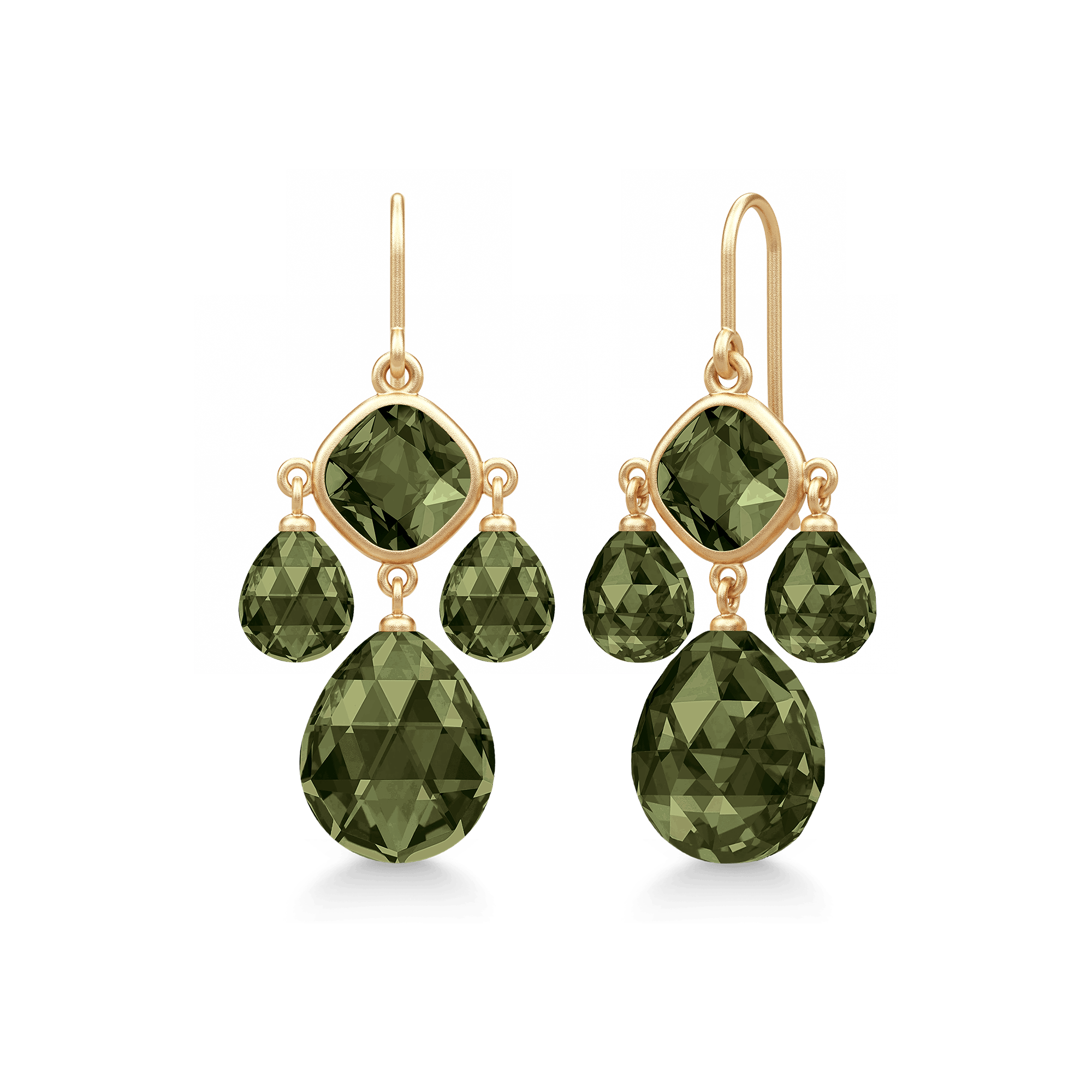 Julie Sandlau Øreringe Olivia øreringe olive green - forgyldt HKS777GDOLCR