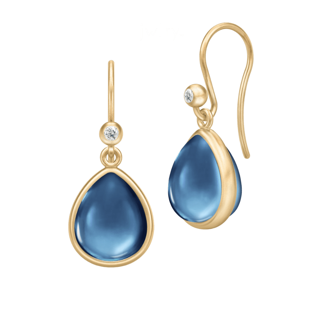 Julie Sandlau Øreringe Paloma øreringe sapphire blue - forgyldt HKS631GDSACRCZ