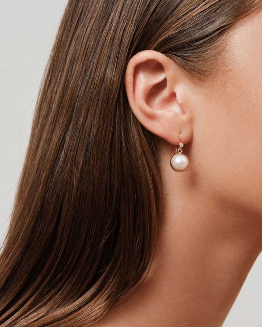 Julie Sandlau Øreringe Prime ørering med perler og diamanter - 14K YG14-HKS772WHPL