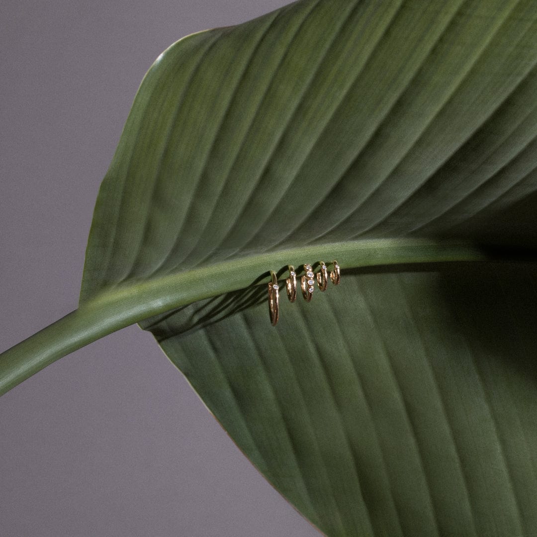 Julie Sandlau Øreringe Purity Medium Hoop med diamant - 14K