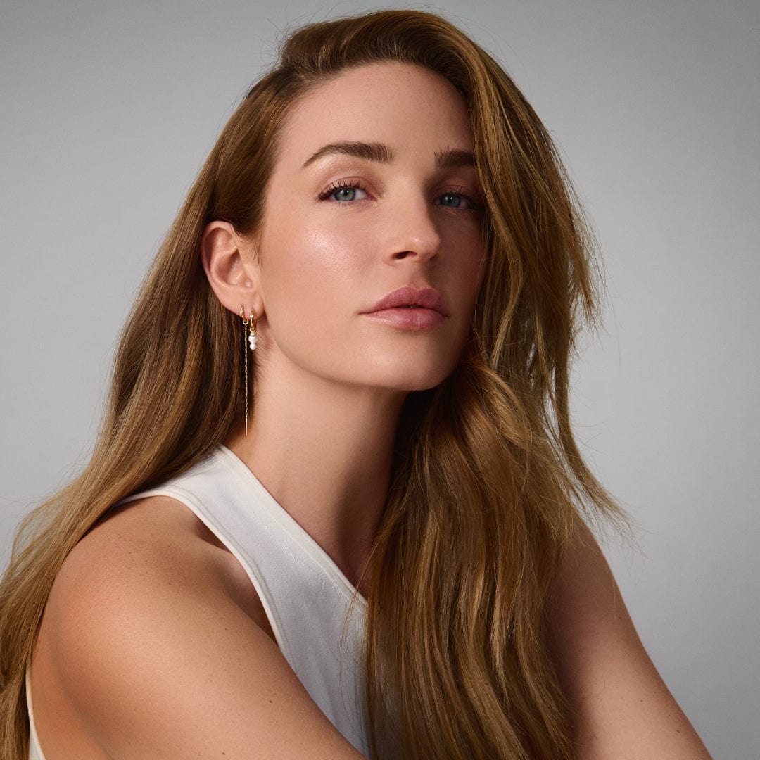 Julie Sandlau Øreringe Purity Mini Hoop ørering med diamant - 14K