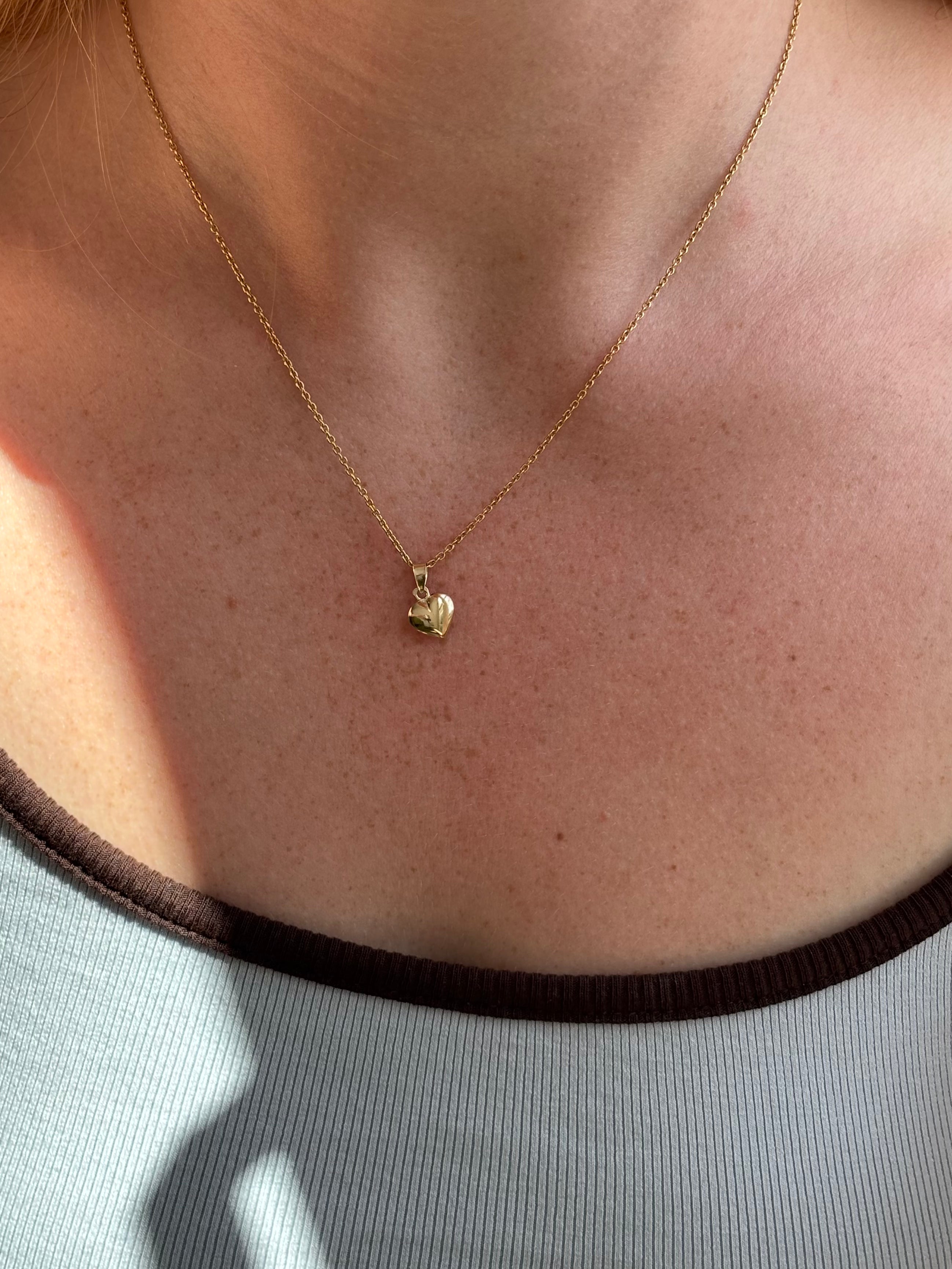 jwlry essentials Vedhæng Hjertevedhæng small 9 mm - 14 karat guld 8530530