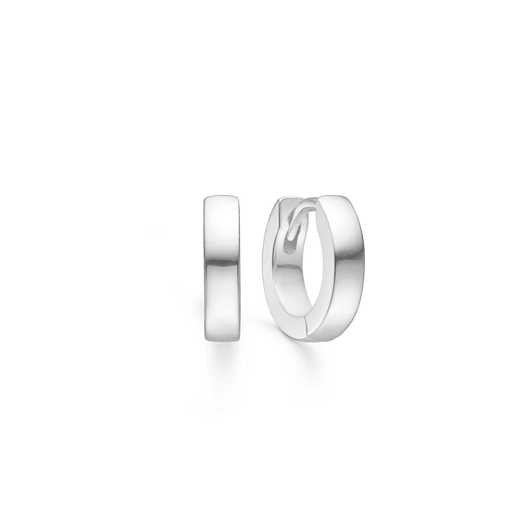 jwlry essentials Øreringe Klassiske hoops øreringe kantet 12 mm - sølv 9110534