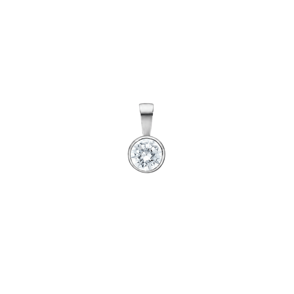 jwlry essentials Vedhæng VEDHÆNG med zirkon 4mm. - Sølv 8137121