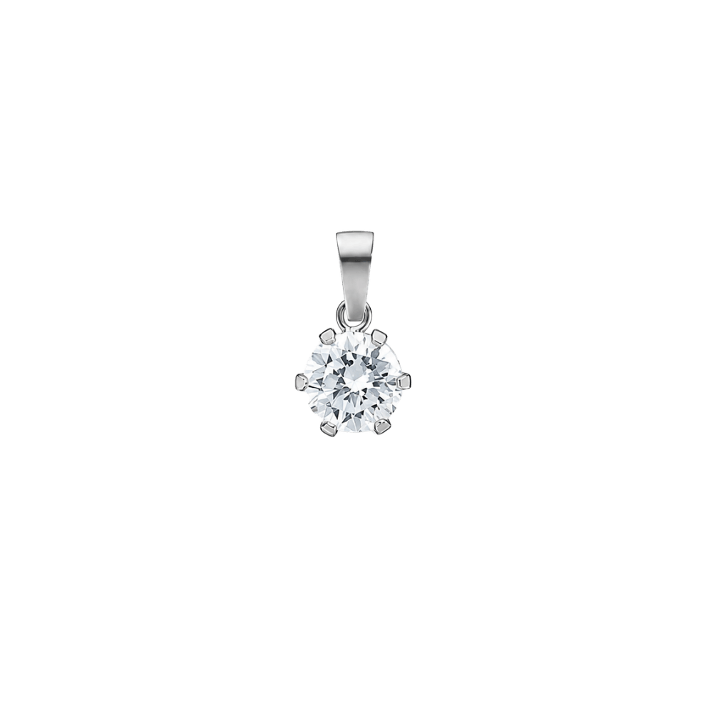 jwlry essentials Vedhæng VEDHÆNG med zirkon 4mm. - Sølv 8137124
