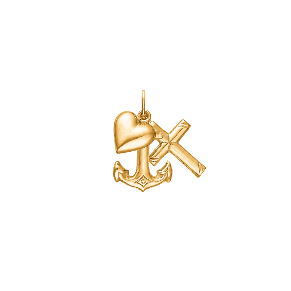 jwlry essentials Vedhæng Vedhæng Tro, Håb og Kærlighed - 8 karat guld 8330545