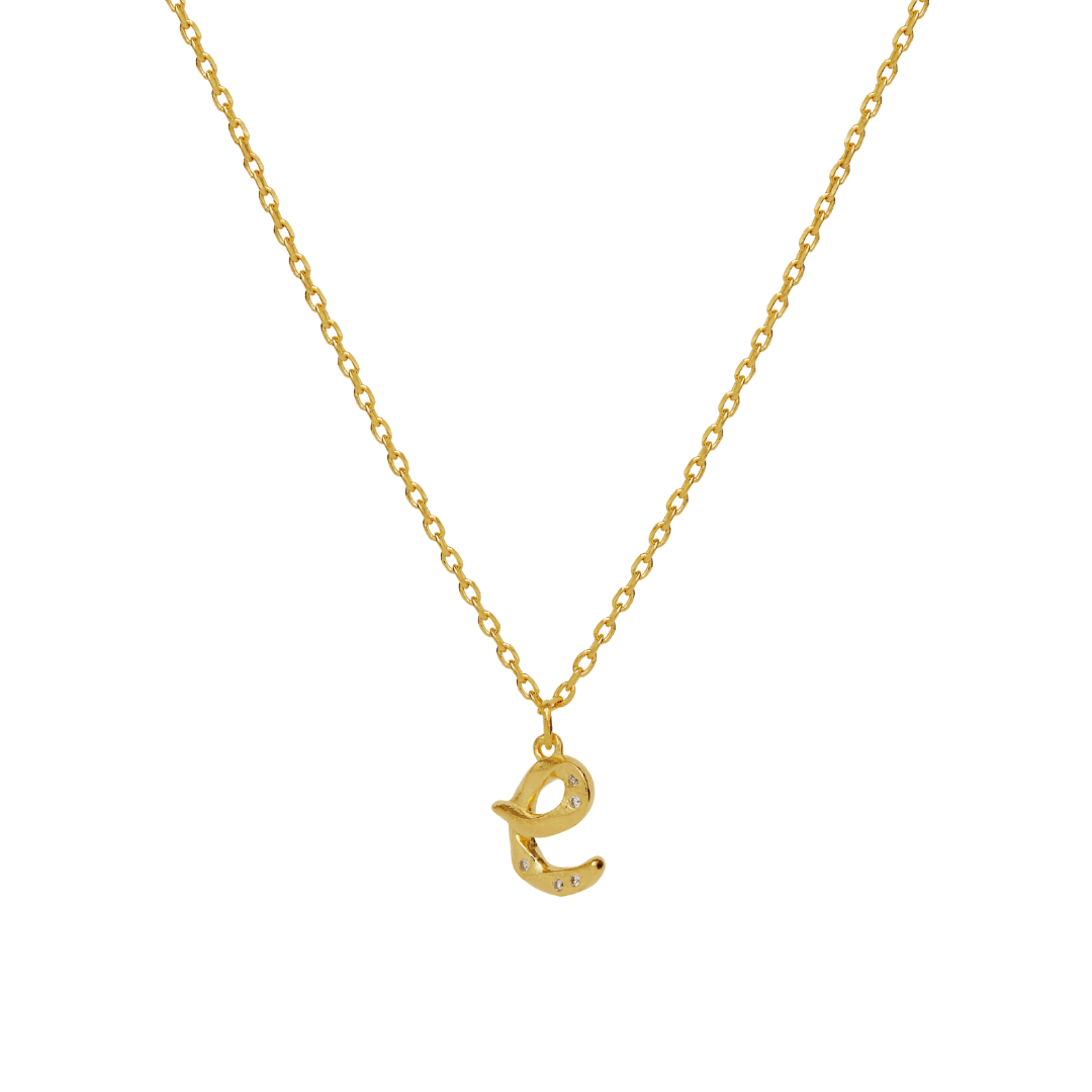 Maanesten Halskæder E Alphabet halskæde med bogstav - forgyldt 2748a