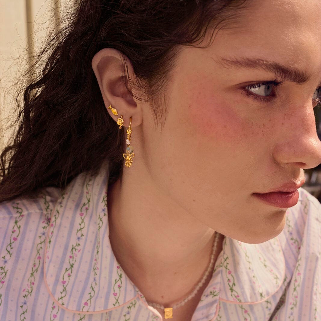 Maanesten Arden øreringe - forgyldt 10093A