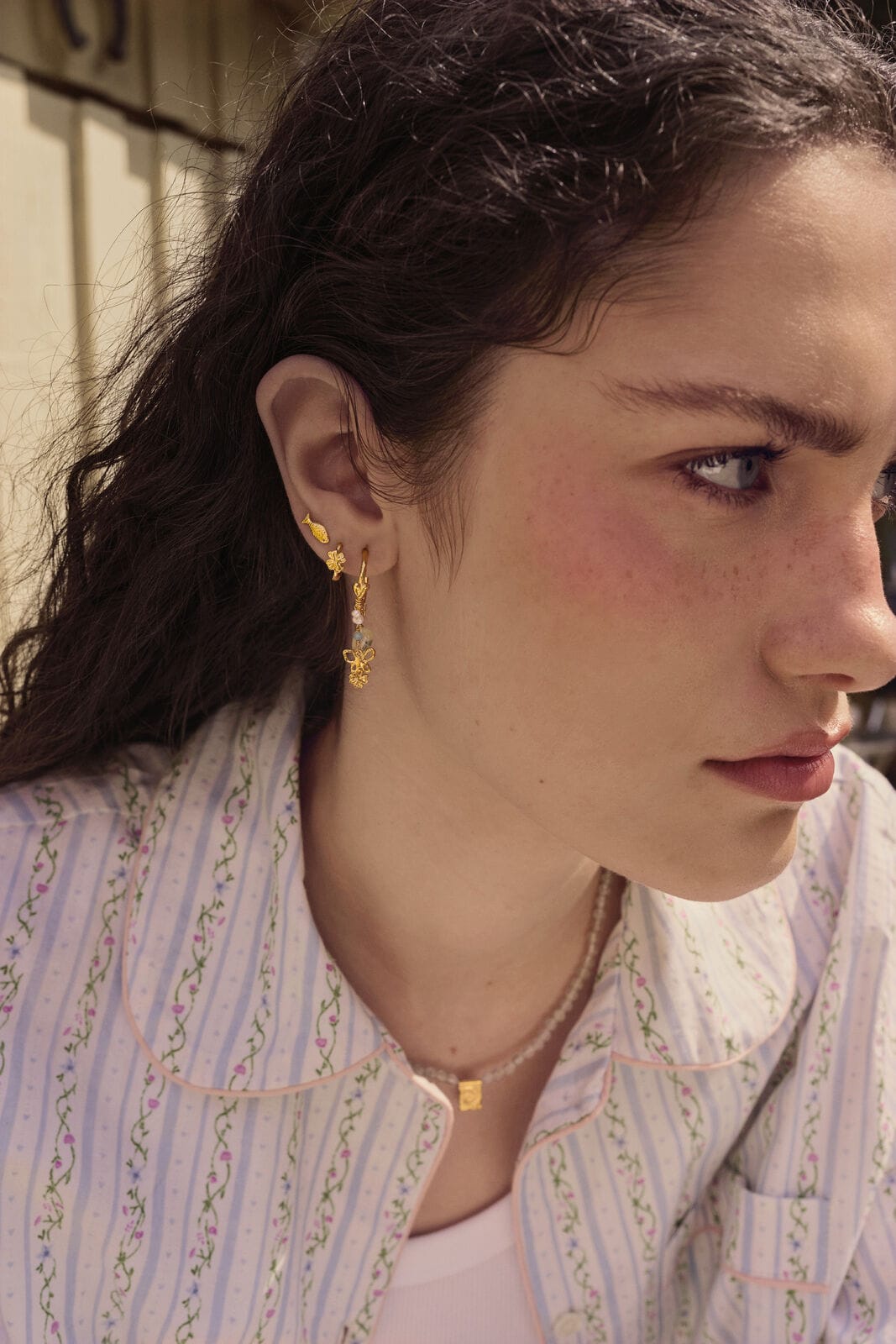 Maanesten Arden øreringe - forgyldt 10093A