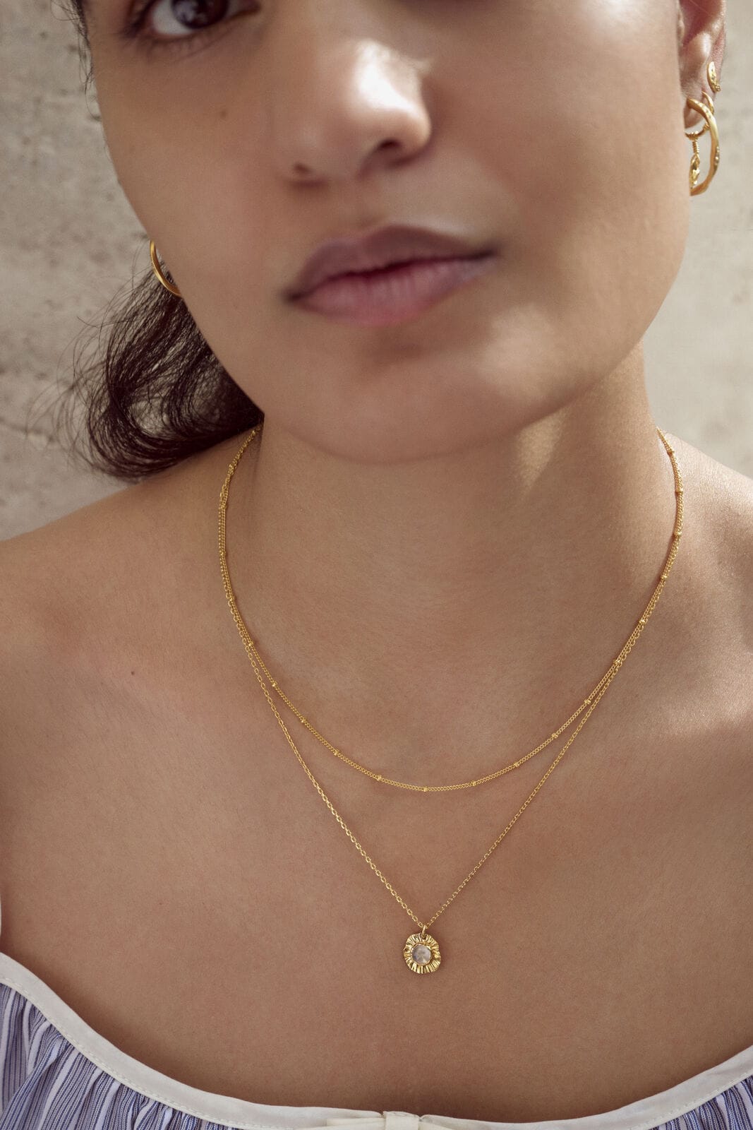 Maanesten Halskæder Astra halskæde - Forgyldt 2652a