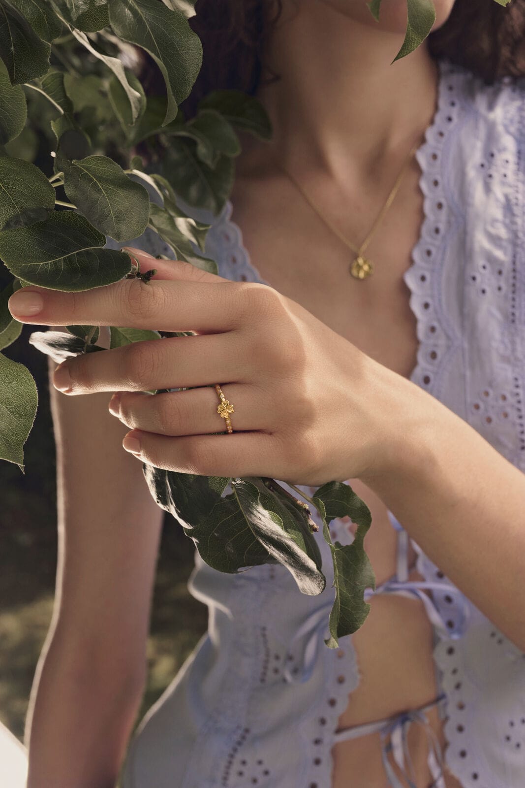 Maanesten Clover ring - forgyldt