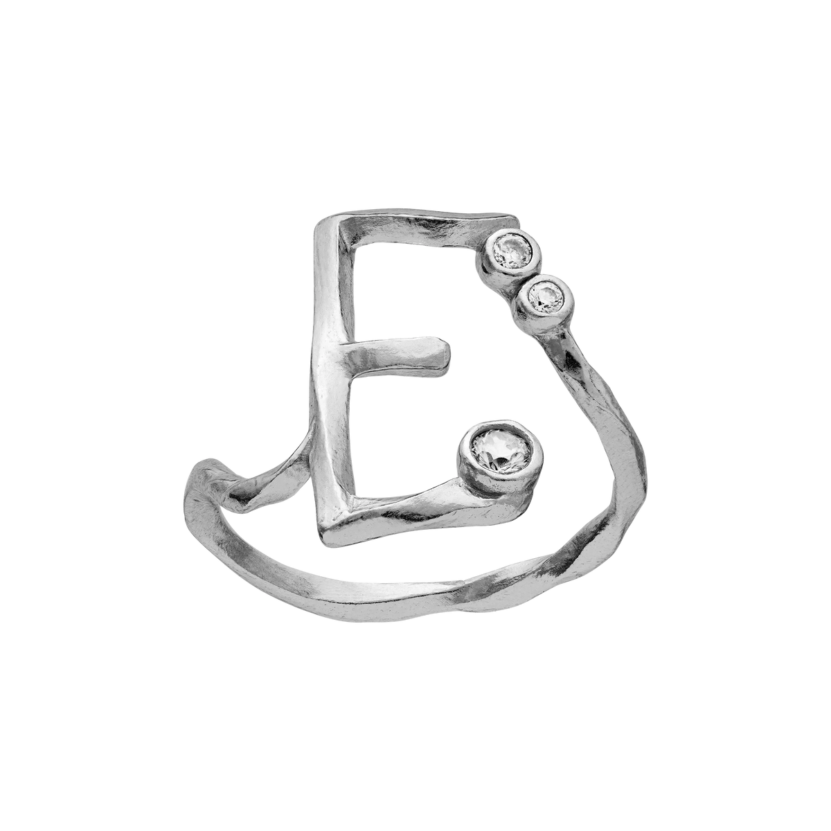 Maanesten Ringe E Alphabet Ring - sølv