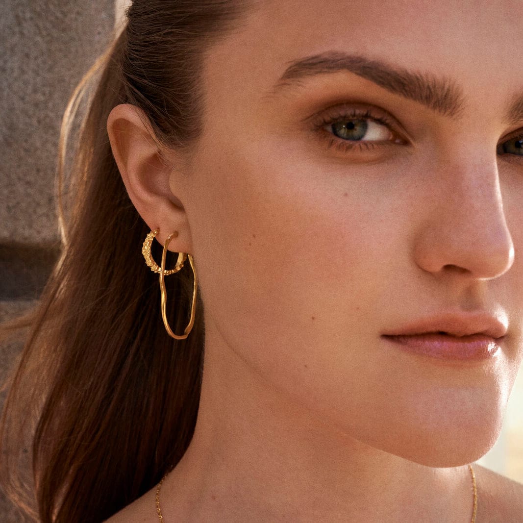 Maanesten Øreringe Echo Grande øreringe - Forgyldt 9863a