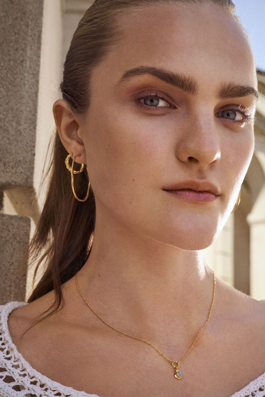 Maanesten Øreringe Echo Grande øreringe - Forgyldt 9863a