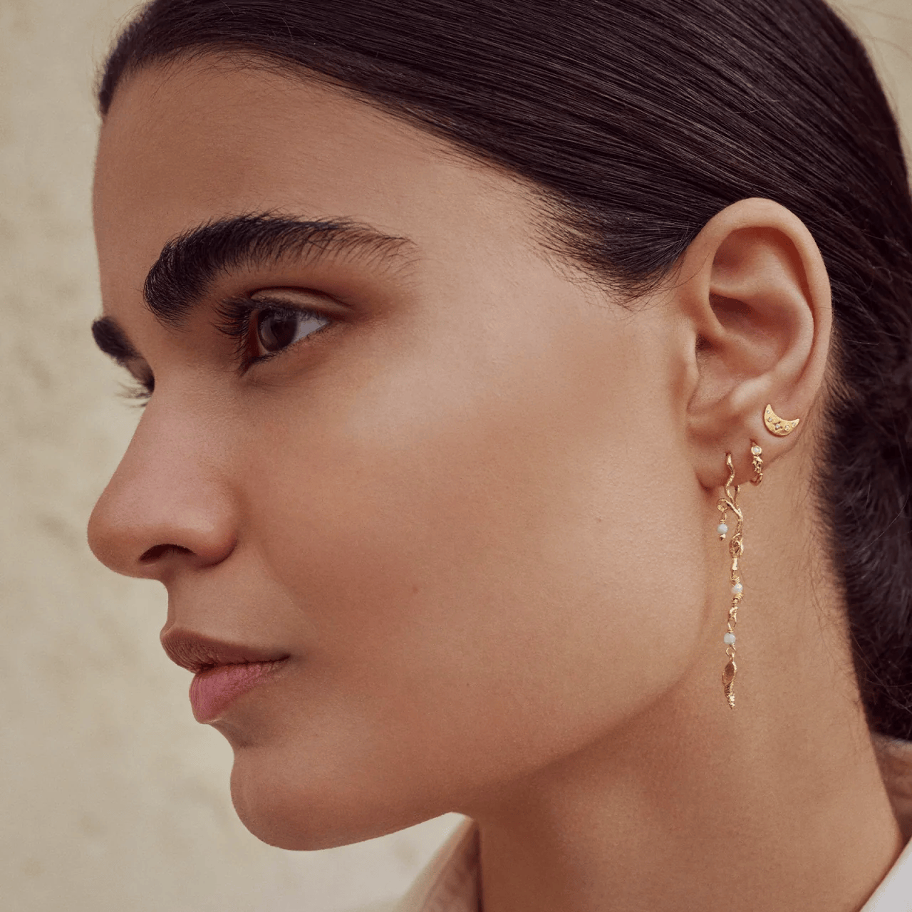 Maanesten Øreringe Elisa øreringe med sten og perler - Sølv 9746c