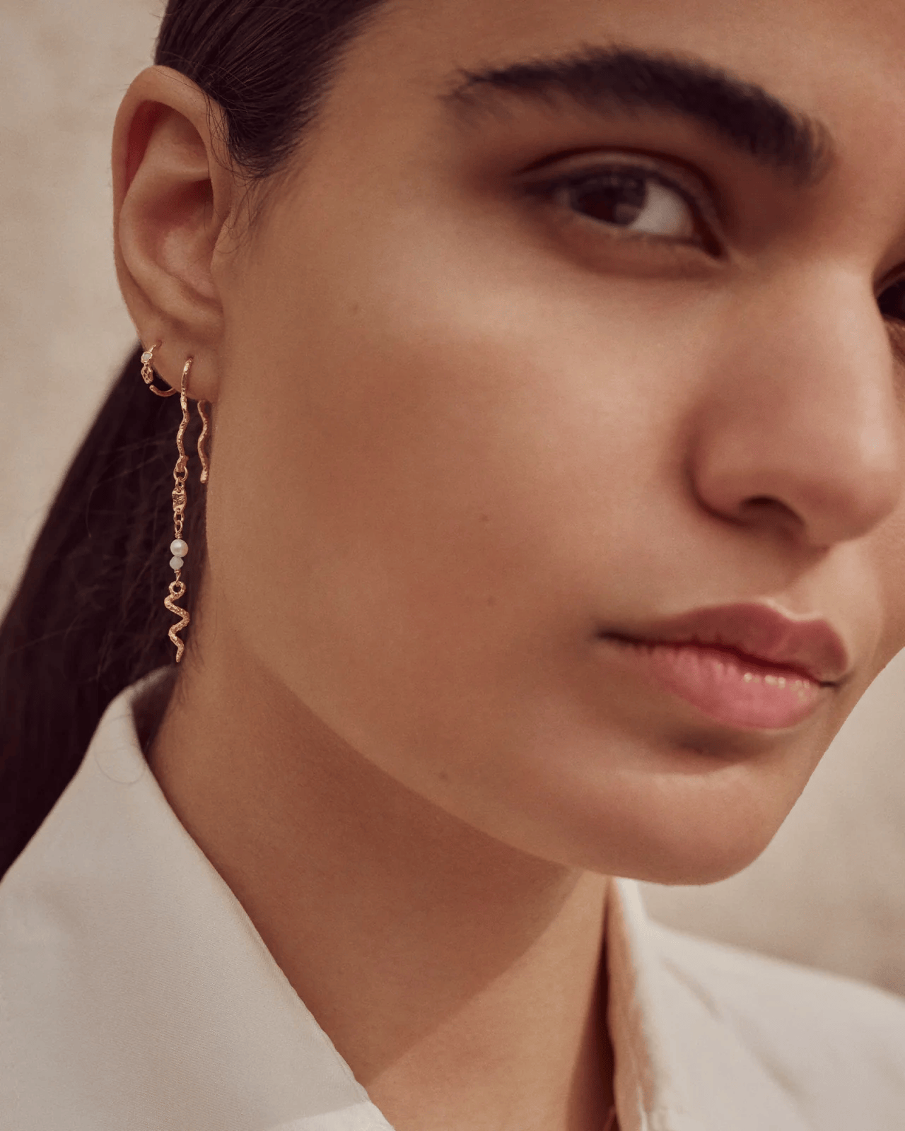 Maanesten Øreringe Elisa øreringe med sten og perler - Sølv 9746c