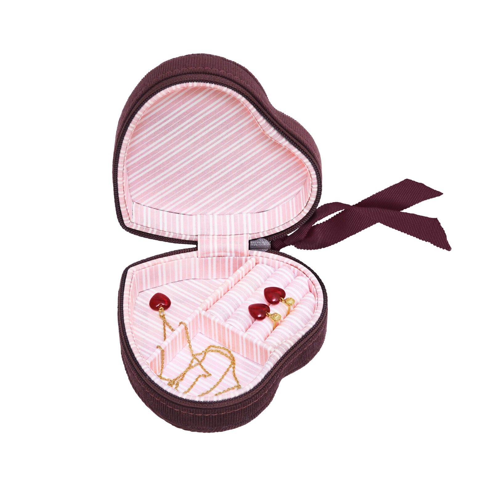 Maanesten Smykkeskrin Heart Jewelry Box, Maroon 4207