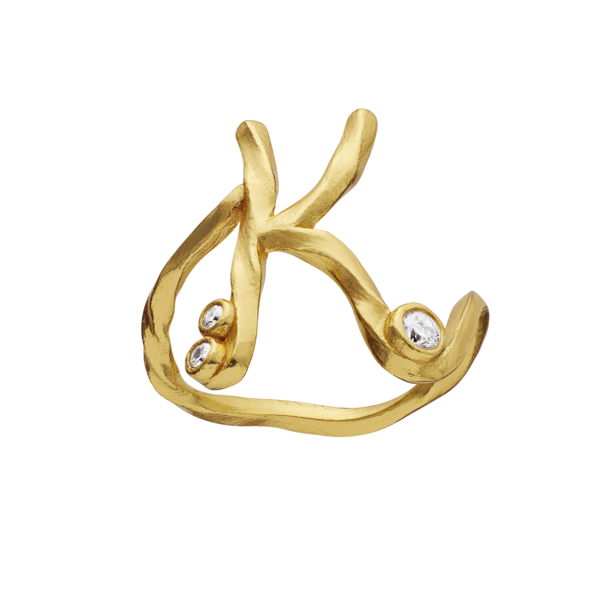 Maanesten Ringe K Alphabet Ring - forgyldt