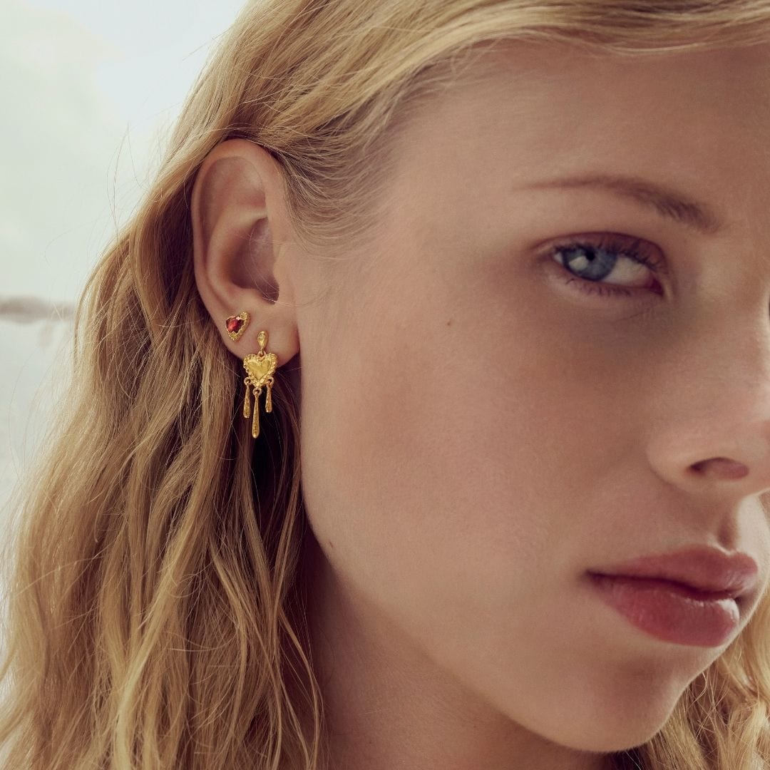 Maanesten Øreringe Lina Rosa øreringe - forgyldt 10048a