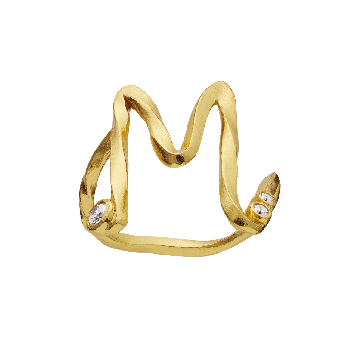Maanesten Ringe M Alphabet Ring - forgyldt