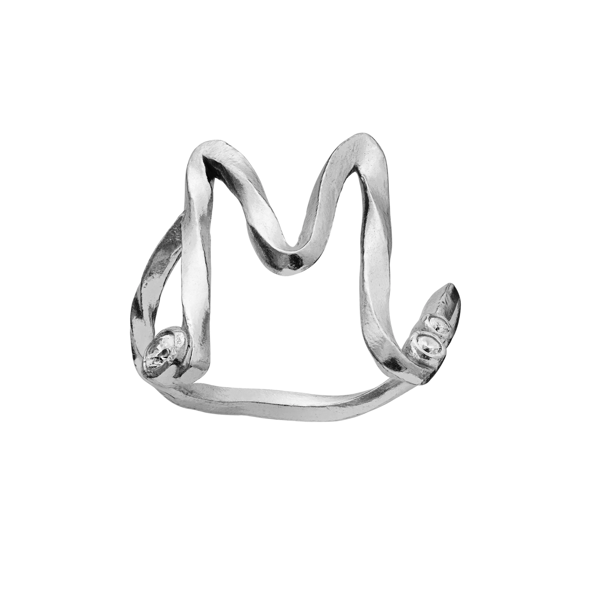 Maanesten Ringe M Alphabet Ring - sølv