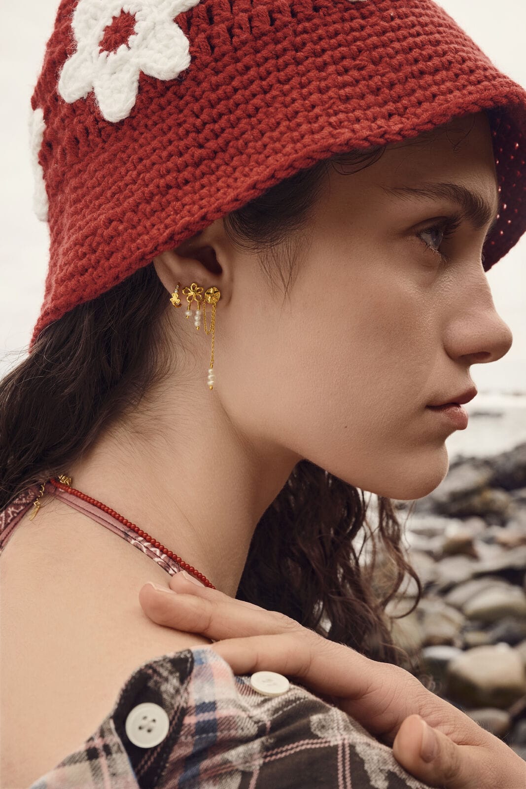 Maanesten Nicola øreringe - forgyldt 10106A