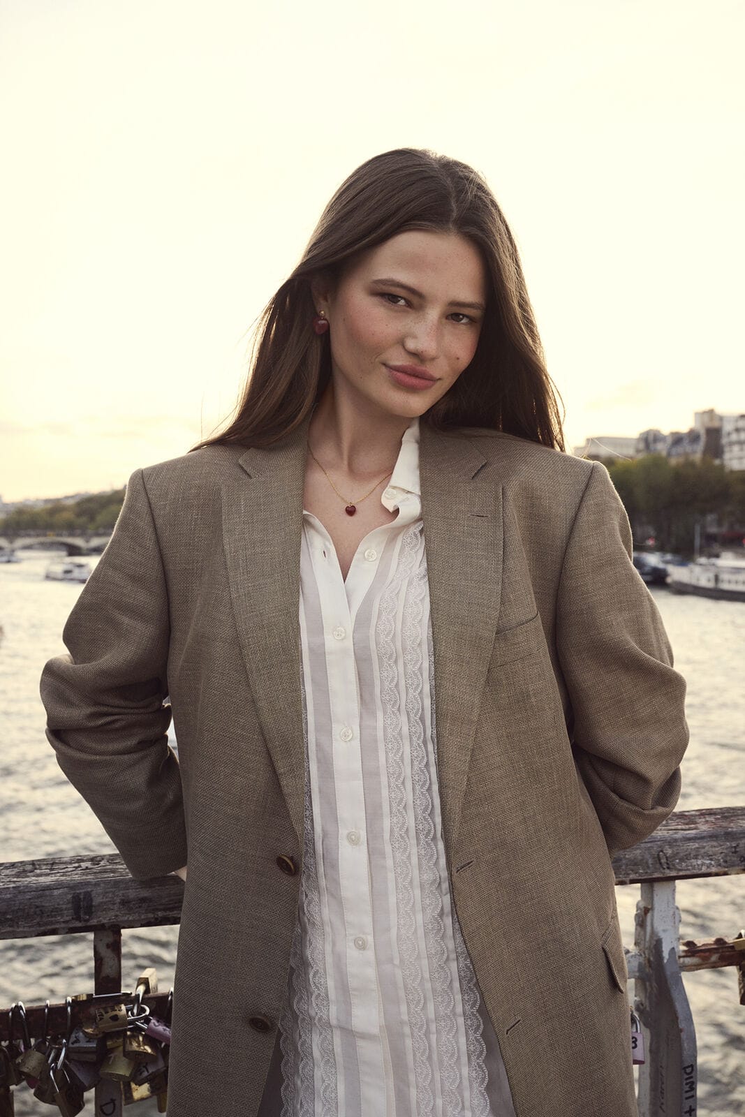 Maanesten Øreringe Rosy Heart hjerteøreringe - forgyldt 10163A