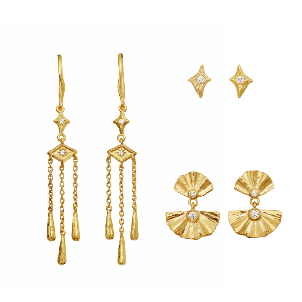 Maanesten Smykkesæt Trio sæt - forgyldt